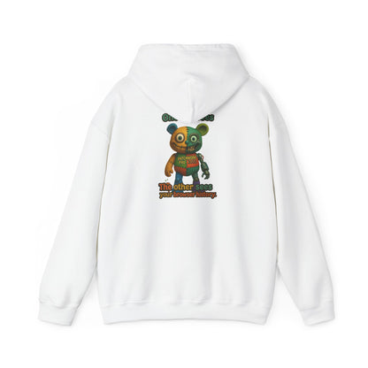 Cute Patchwork Robot Hoodie — "No other toys" Graphic Back Print