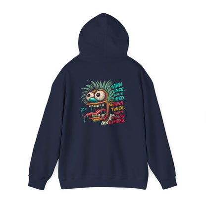 Skater Monster Graphic Hoodie — “Yawn Once, Yawn Twice, Never Appear” Retro Skate Pullover