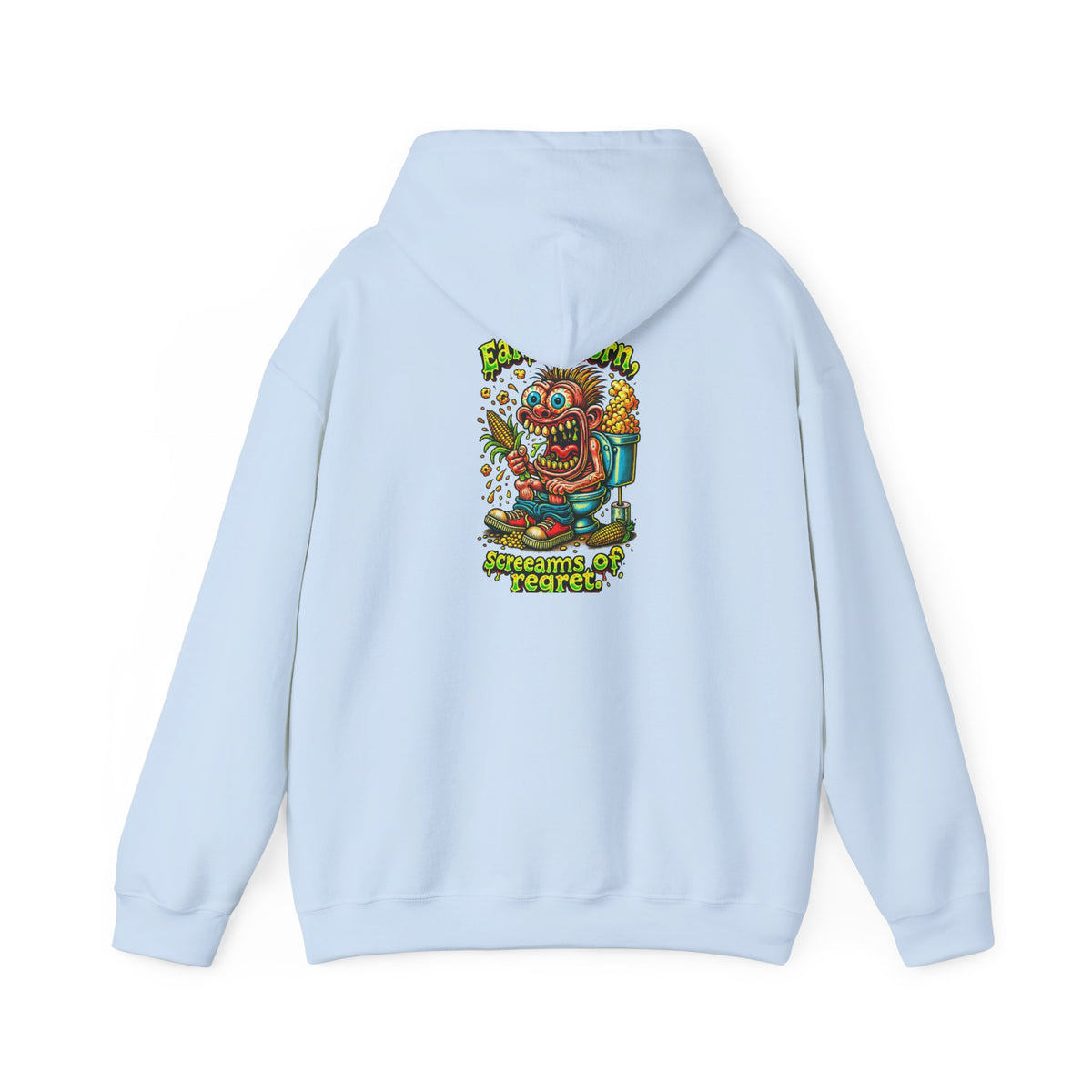 Hoodie — Colorful Retro Monster Graphic “Screams of Regret”