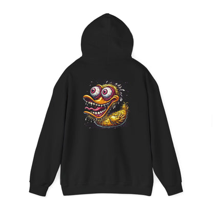 Duck Monster Hoodie — Retro Creepy Cartoon Graphic Pullover