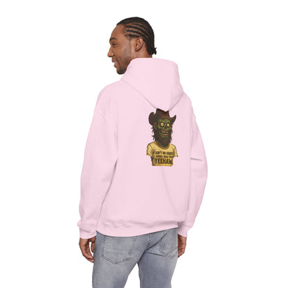 Zombie Cowboy Hoodie — "Ain't No Grave Can Hold This Man Down YEEHAW" Graphic