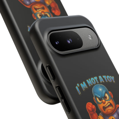 Phone Case — "I'm Not a Toy, I'm a Weaponized Tantrum" Cartoon Superhero Design