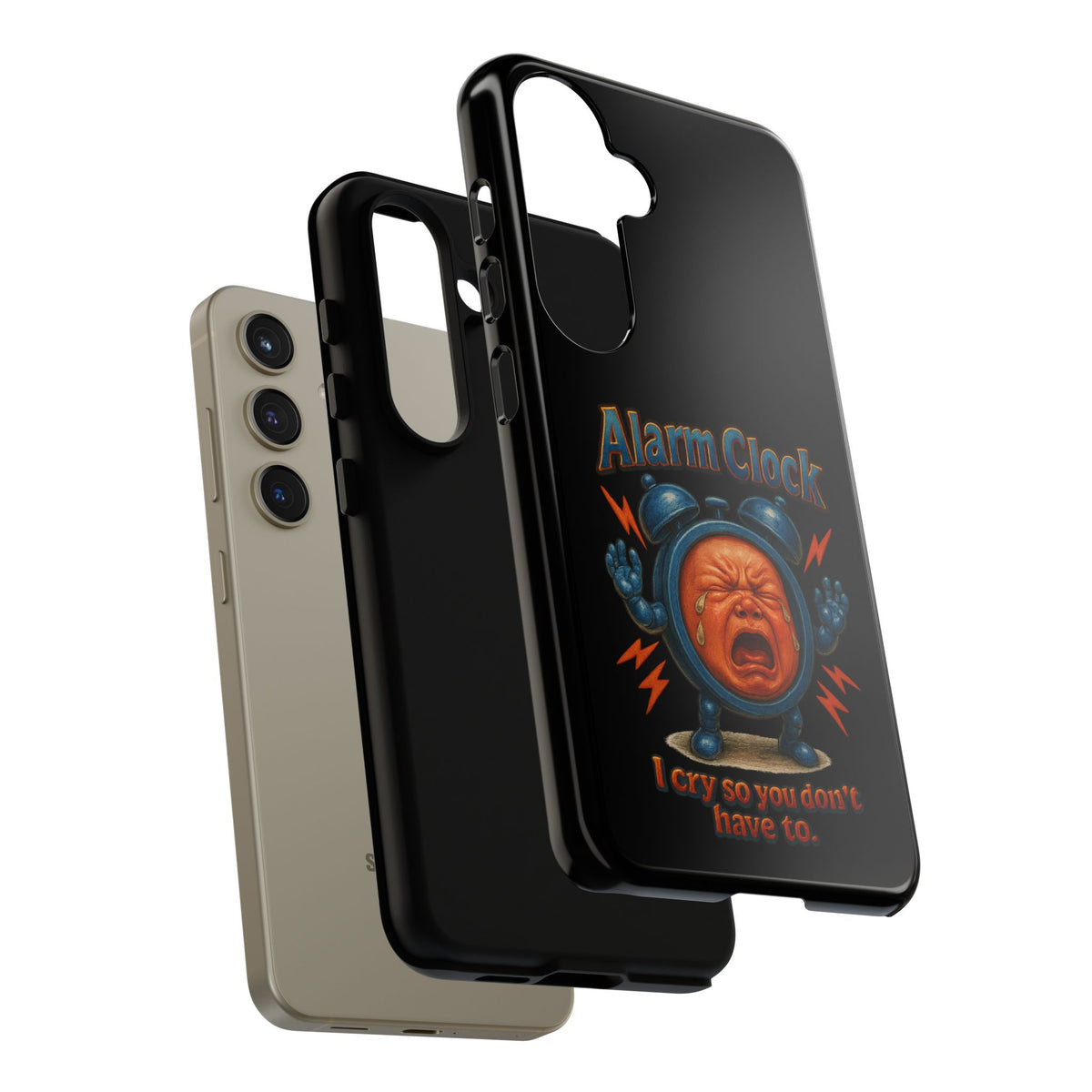 Phone Case — "Alarm Clock: I Cry So You Don't Have To" Funny Retro Baby Alarm Design