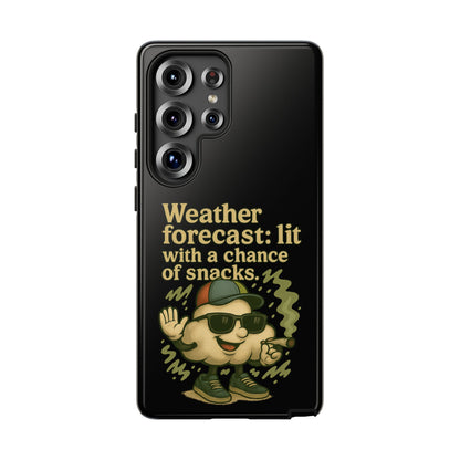 Phone Case — "Weather Forecast: Lit with a Chance of Snacks" Retro Graphic