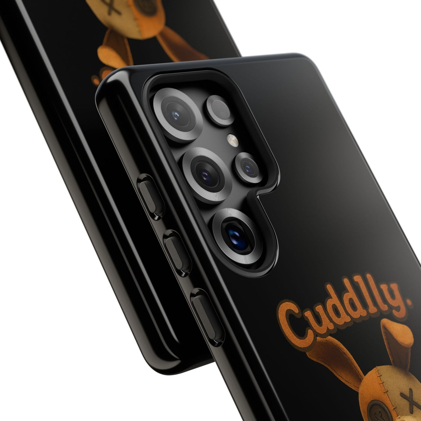 Phone Case — "Cuddly. Cracked. Kinda Dangerous." Cute Creepy Bunny Protective Case