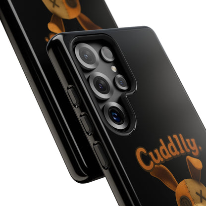 Phone Case — "Cuddly. Cracked. Kinda Dangerous." Cute Creepy Bunny Protective Case