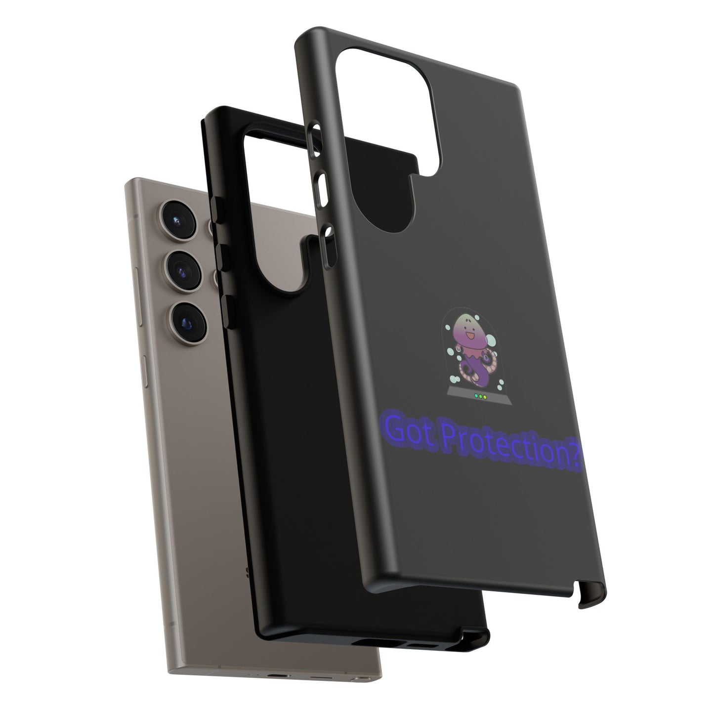 Phone Case — 'Got Protection?' Cute Purple Alien Anti-Shock Protective Cover