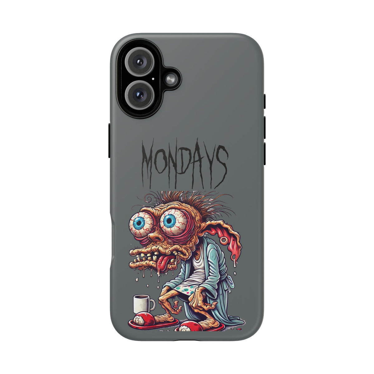 Mondays Zombie Character Phone Case – Funny Groggy Coffee Phone Cover