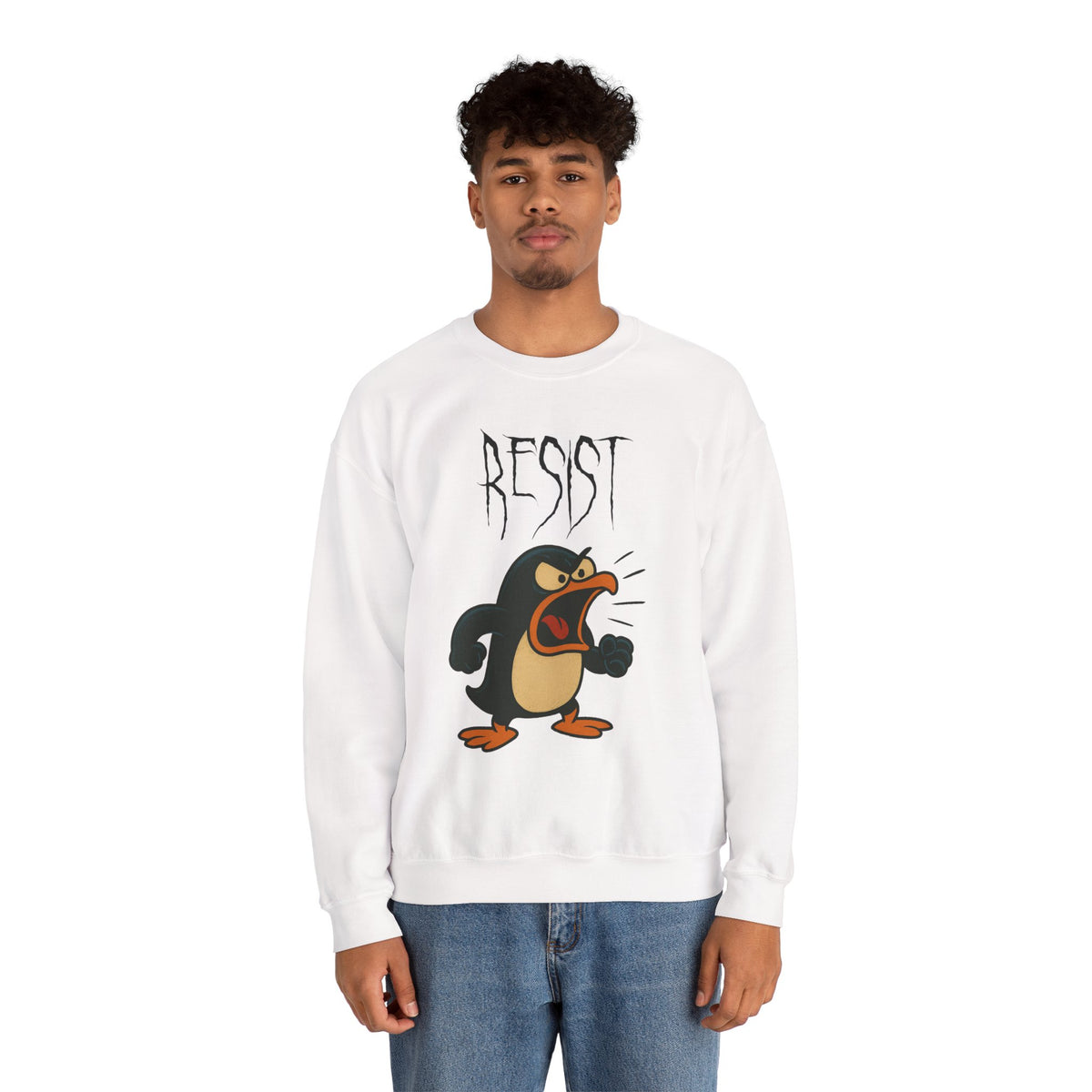 Resist – Angry Penguin Crewneck Sweatshirt