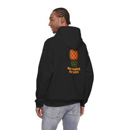 Pineapple Graphic Hoodie — "Not looking for pizza" Tropical Lounge Sweatshirt