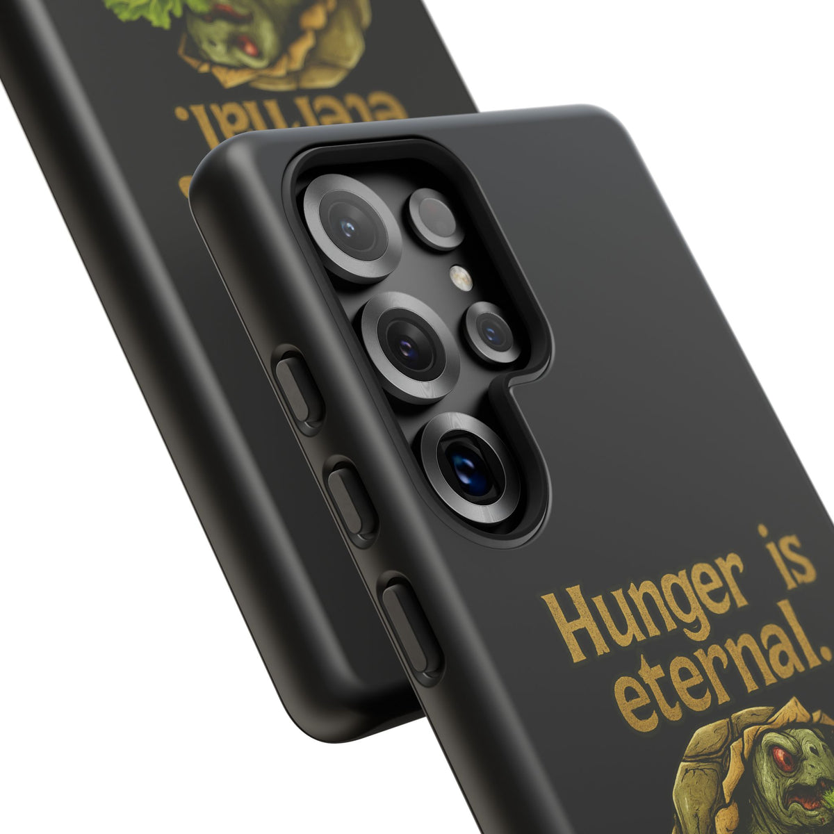 Phone Case — 'Hunger Is Eternal, Your Fingers Are Optional' Turtle Snack Graphic