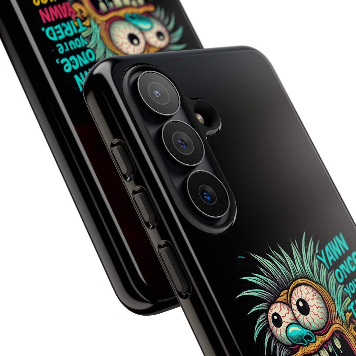 Phone Case — 'Yawn Once You're Tired, Yawn Twice You're Probably Expired' Retro Monster Graphic