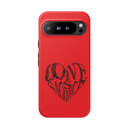 Red 'Love Justice' Heart Phone Case — Protective iPhone Cover, Valentine’s Gift