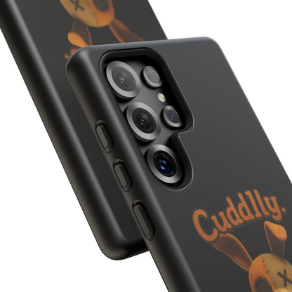 Phone Case — "Cuddly. Cracked. Kinda Dangerous." Cute Creepy Bunny Protective Case