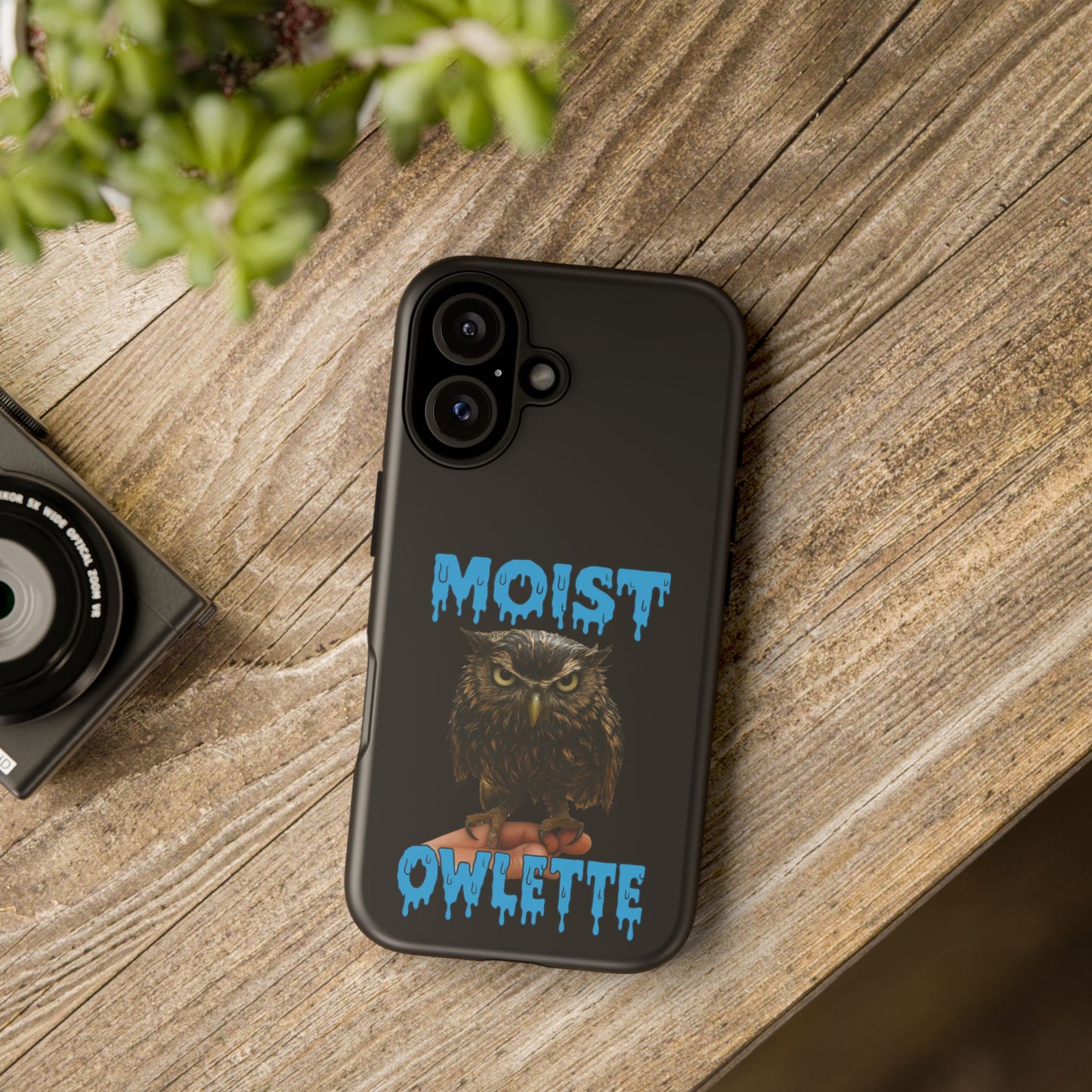 Moist Owlette Phone Case — Funny Owl Graphic Protective Case