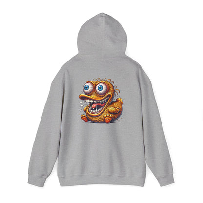 Hoodie — Whimsical Big-Eyed Monster Cartoon Back Print