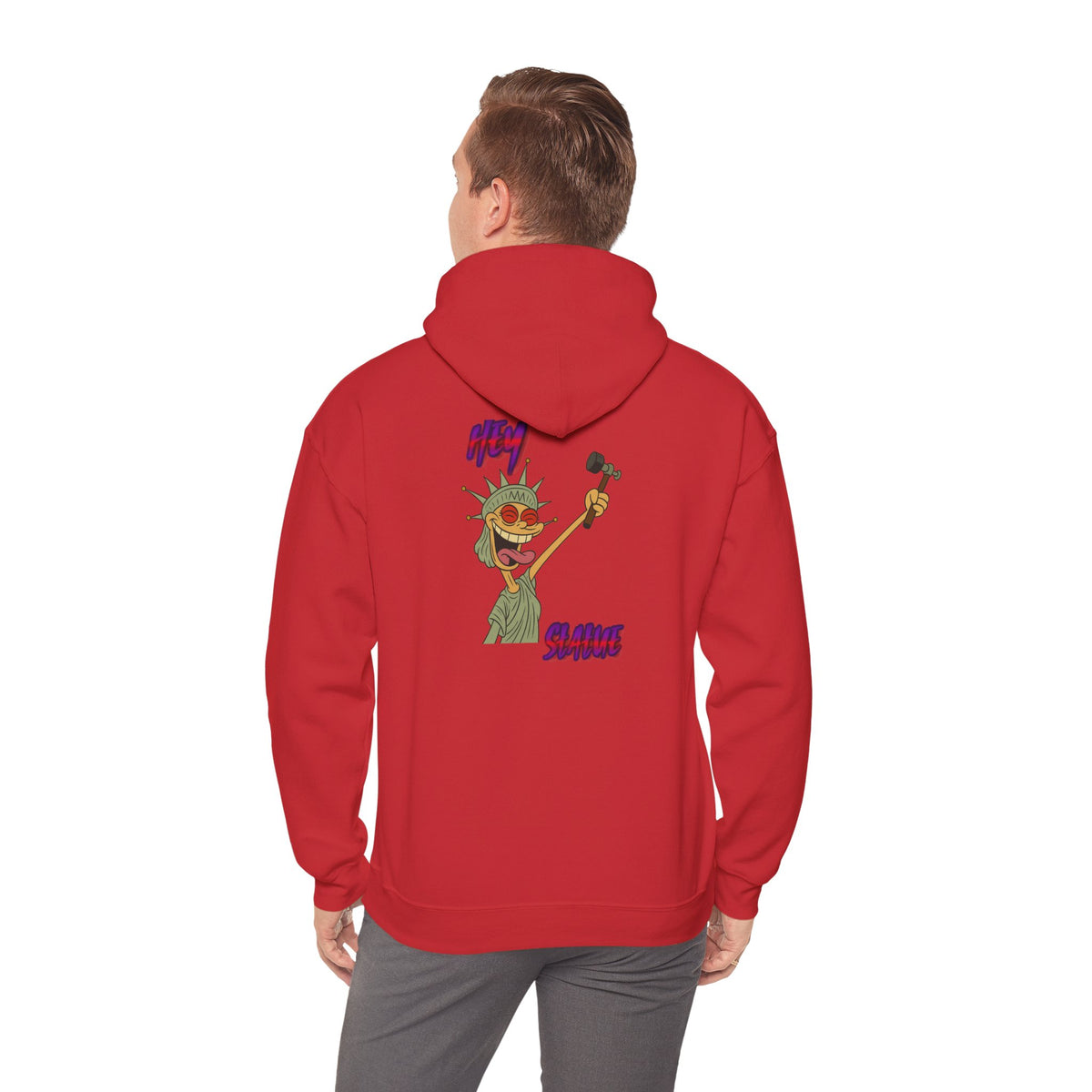 Statue of Liberty Cartoon Hoodie – 'Party Statue' Funny NYC Pride Sweatshirt