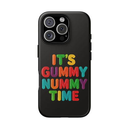 Phone Case — "It's Gummy Nummy Time" Colorful Candy Lettering Protective Case