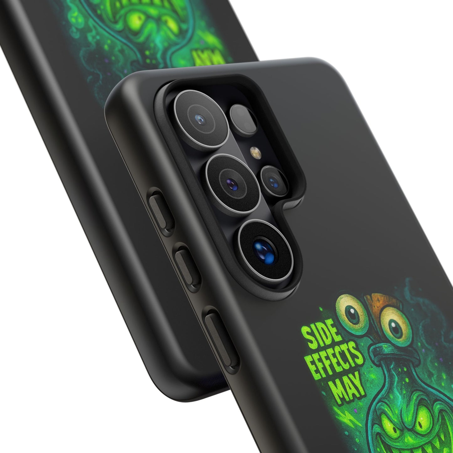 Phone Case — 'Side Effects May Include Laughter, Screaming, Glowing, and Doom' Neon Monster