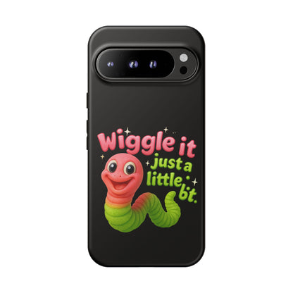 Wiggle It Worm Phone Case — Cute Pink & Green Cartoon iPhone Cover