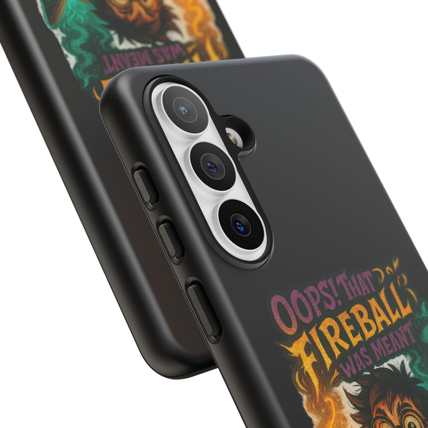 Phone Case — "Oops! That Fireball Was Meant to Be a Friendship Spell" Cute Fantasy Wizard Design