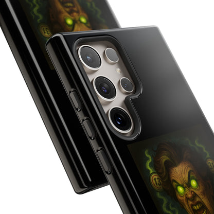Horror Phone Case — "Eyes Glowing, Balls Rolling — Your Luck Is Doomed"
