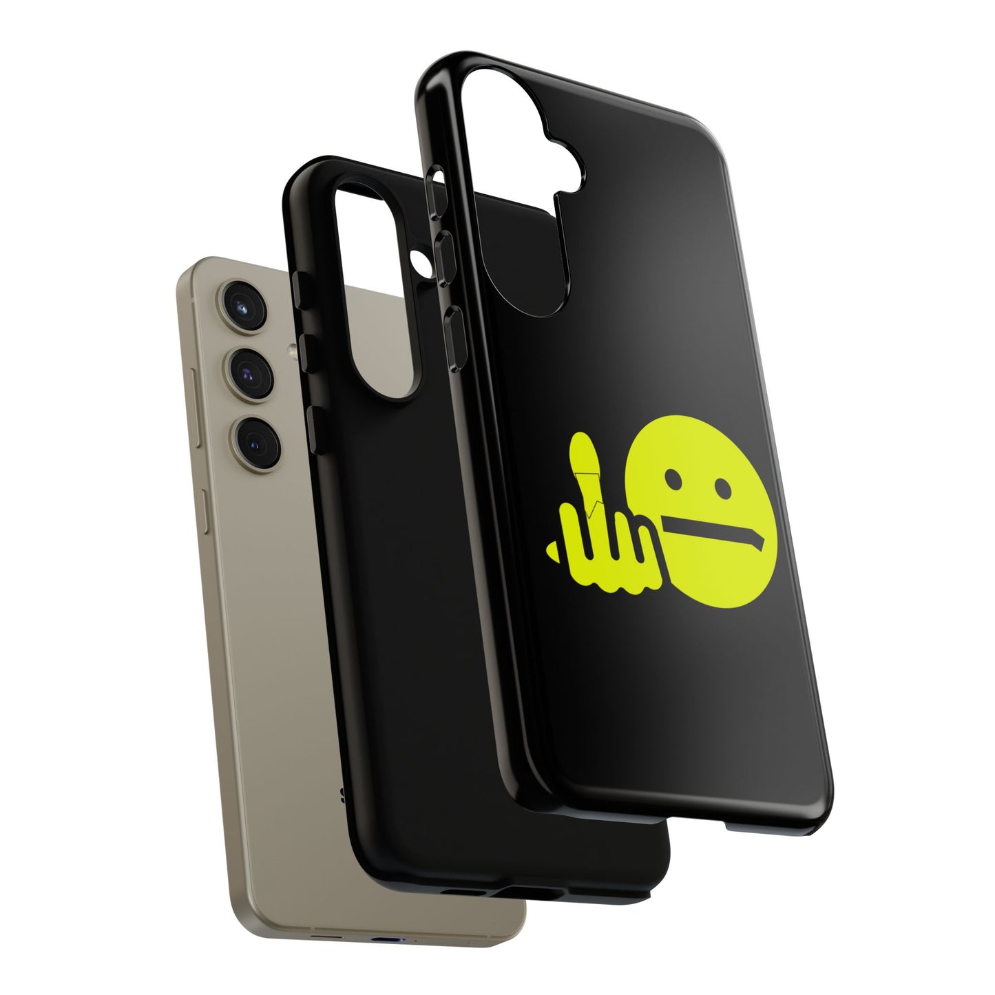 Phone Case — Neon Middle Finger Emoji Graphic