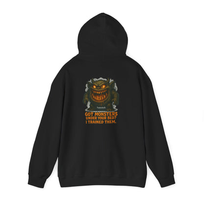 Hoodie — 'Got Monsters Under Your Bed? I Trained Them.' Scary Monster Graphic Pullover