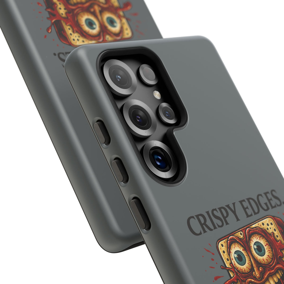 Phone Case — "Crispy Edges. Murder Center." Horror Toast Graphic