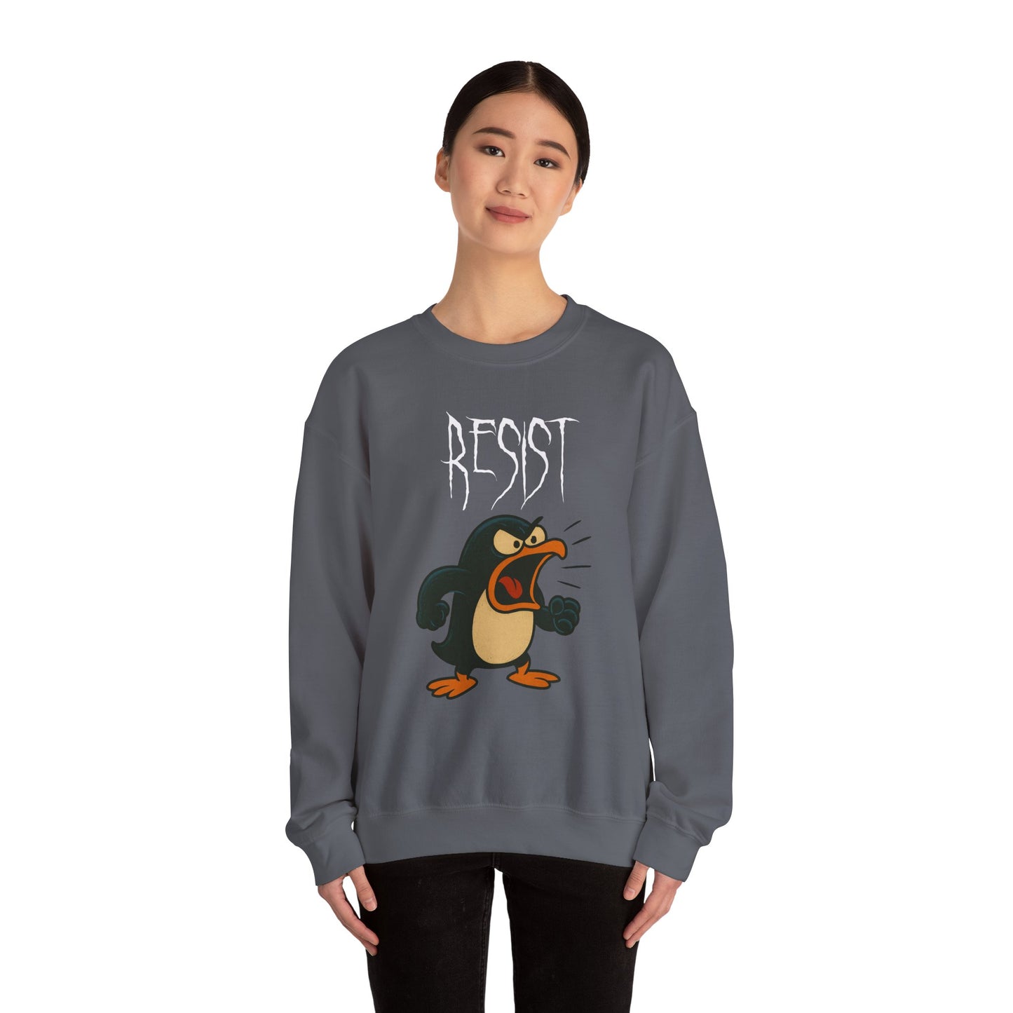 We Will Resist – Angry Penguin & Politician Crewneck Sweatshirt