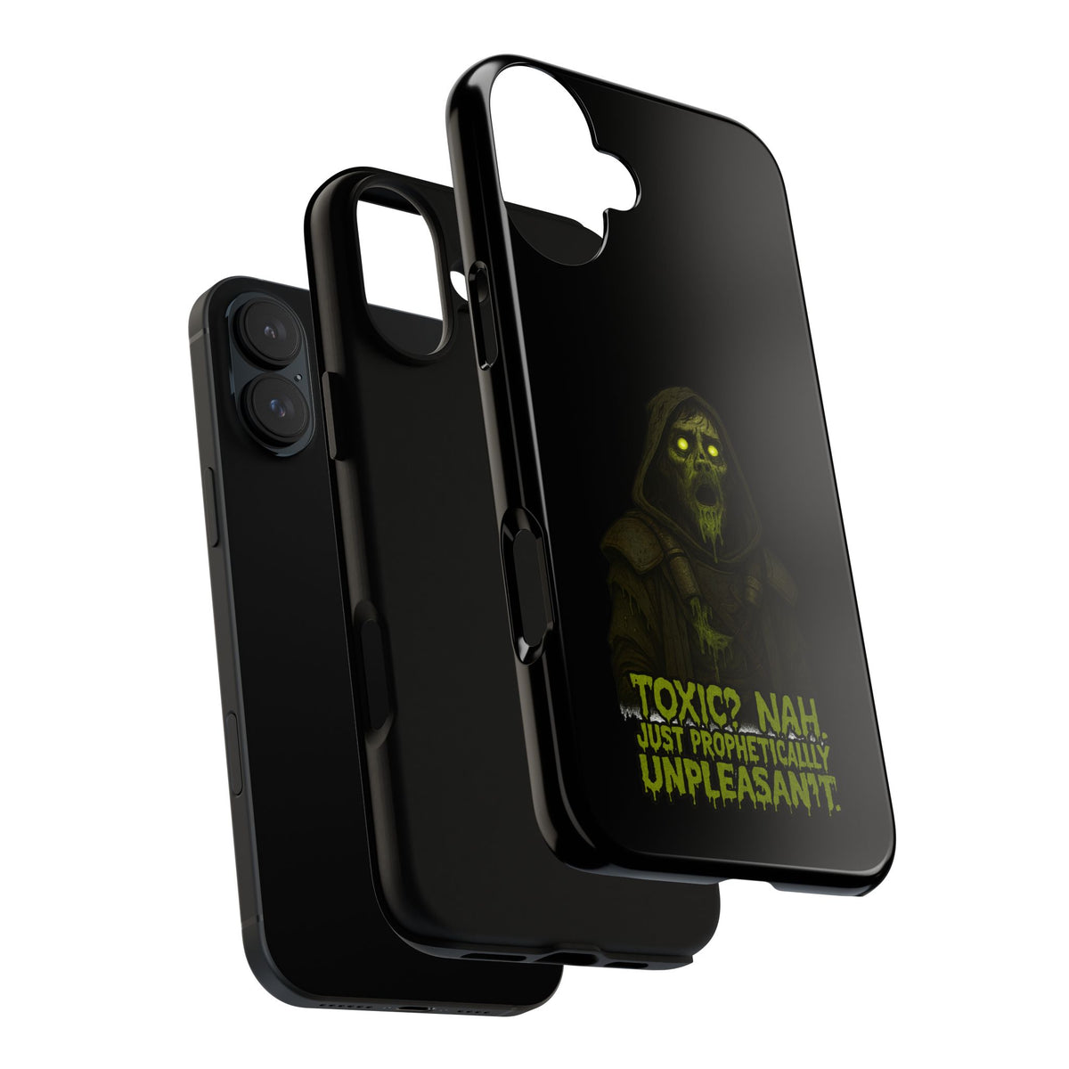 Phone Case — 'Toxic? Nah, Just Prophetically Unpleasant' Neon Grim Reaper Protective Cover