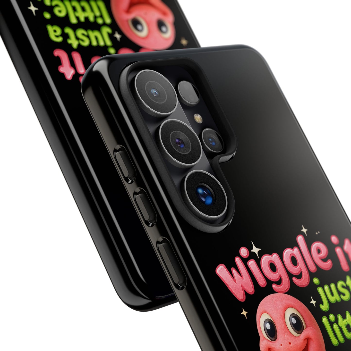 Wiggle It Worm Phone Case — Cute Pink & Green Cartoon iPhone Cover