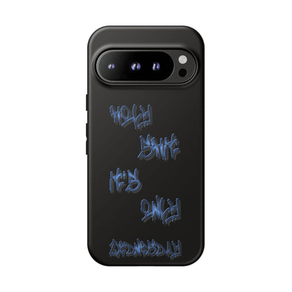 Phone Case — Blue Neon Graffiti "Tough Cases" Protective Cover