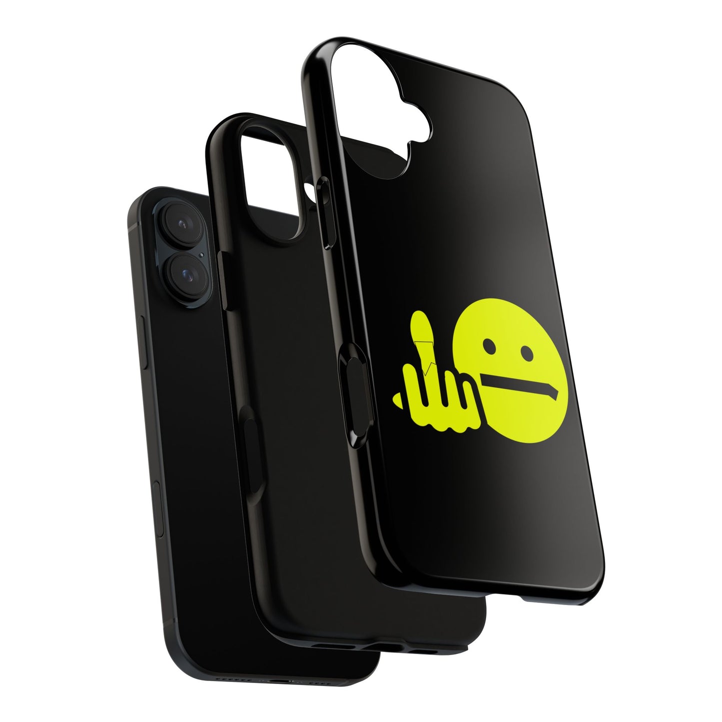 Phone Case — Neon Middle Finger Emoji Graphic