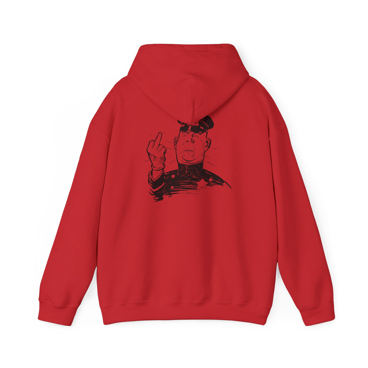 Hoodie — Sketch Cop Graphic Back Print Hooded Sweatshirt (Middle Finger Design)