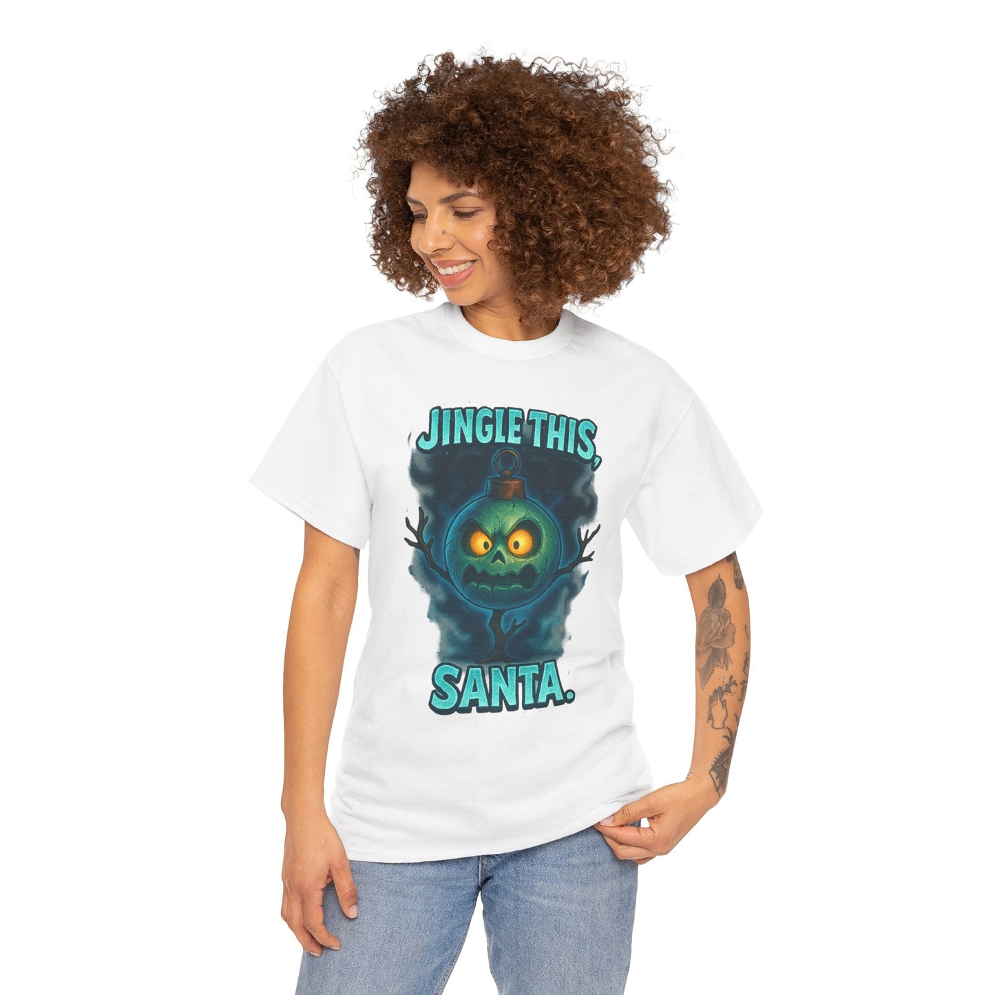 Jingle This Santa T-Shirt | Spooky Christmas Skull Design