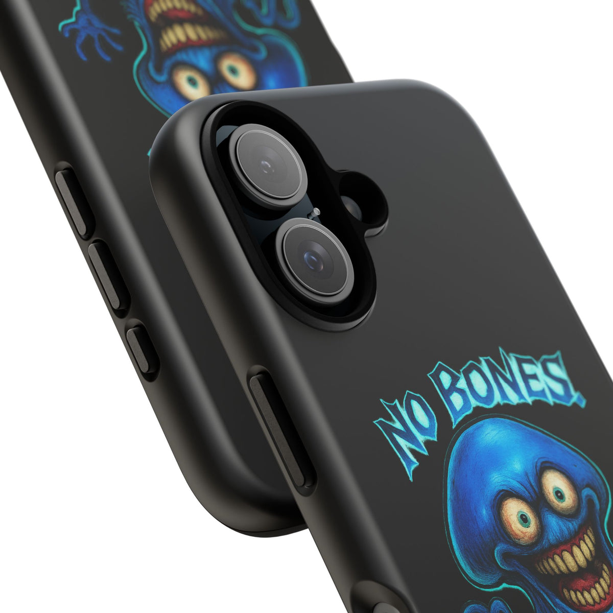 Phone Case — 'No Bones, No Chill, No Mercy' Blue Jellyfish Horror Design