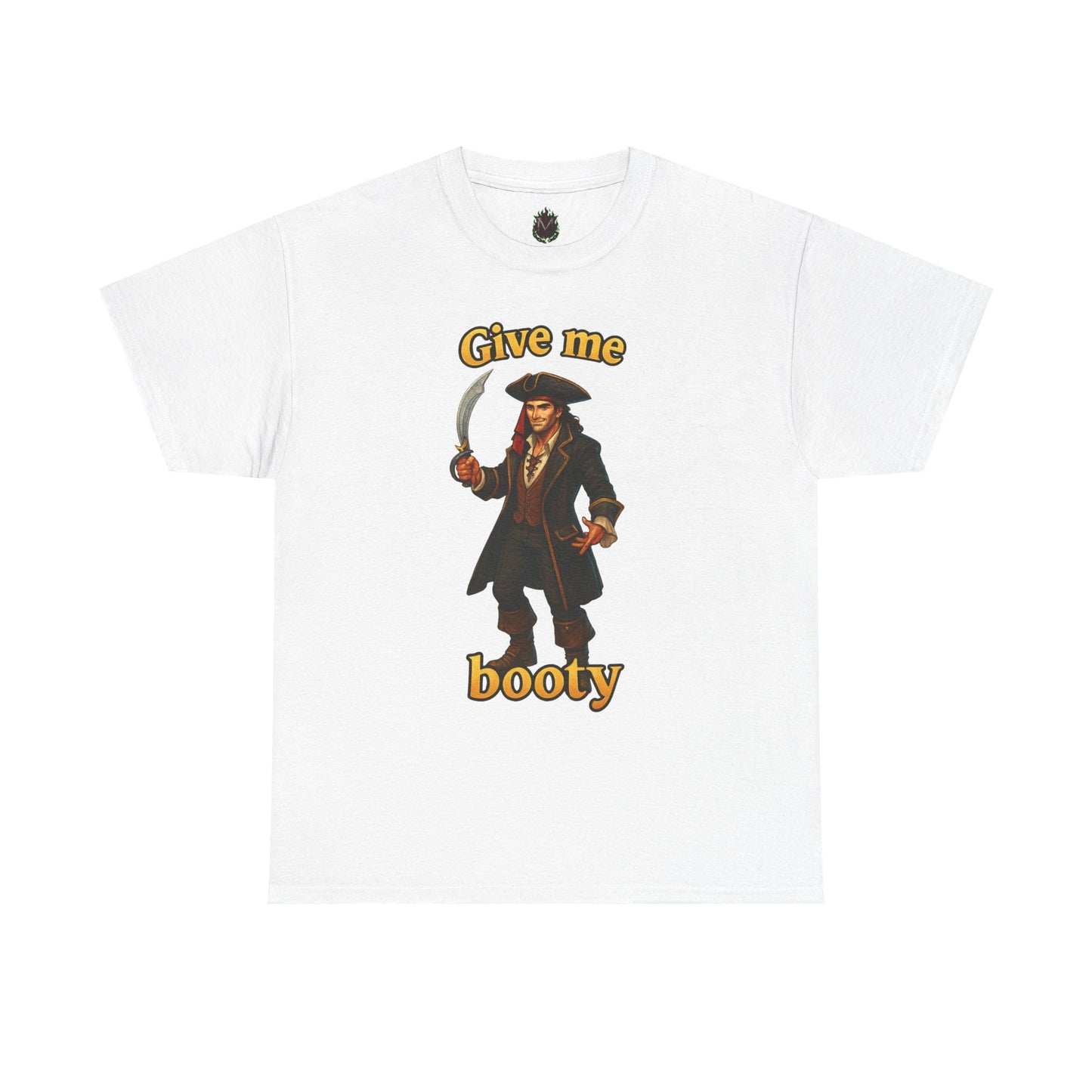 Pirate with Cutlass Give Me Booty T-Shirt
