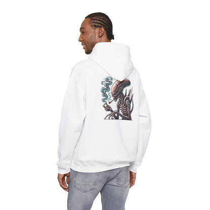 Alien Smoking Graphic Hoodie — Sci‑Fi Xenomorph Streetwear Pullover