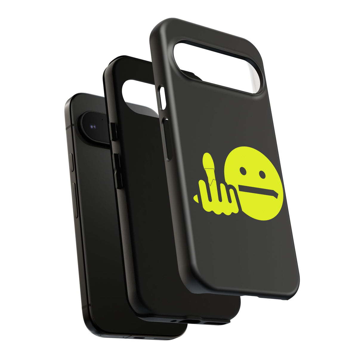 Phone Case — Neon Middle Finger Emoji Graphic