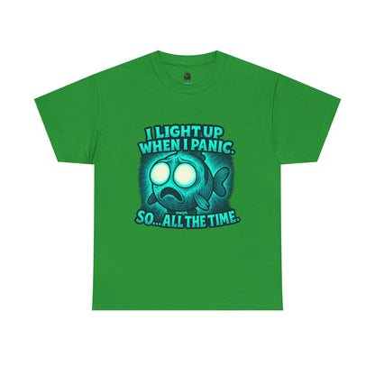 Glowing Panic Fish Tee | I Light Up When I Panic Graphic T-Shirt