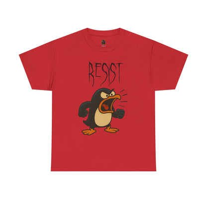 Resist Penguin Unisex Heavy Cotton Tee | Protest Shirt, Gift for Activists,