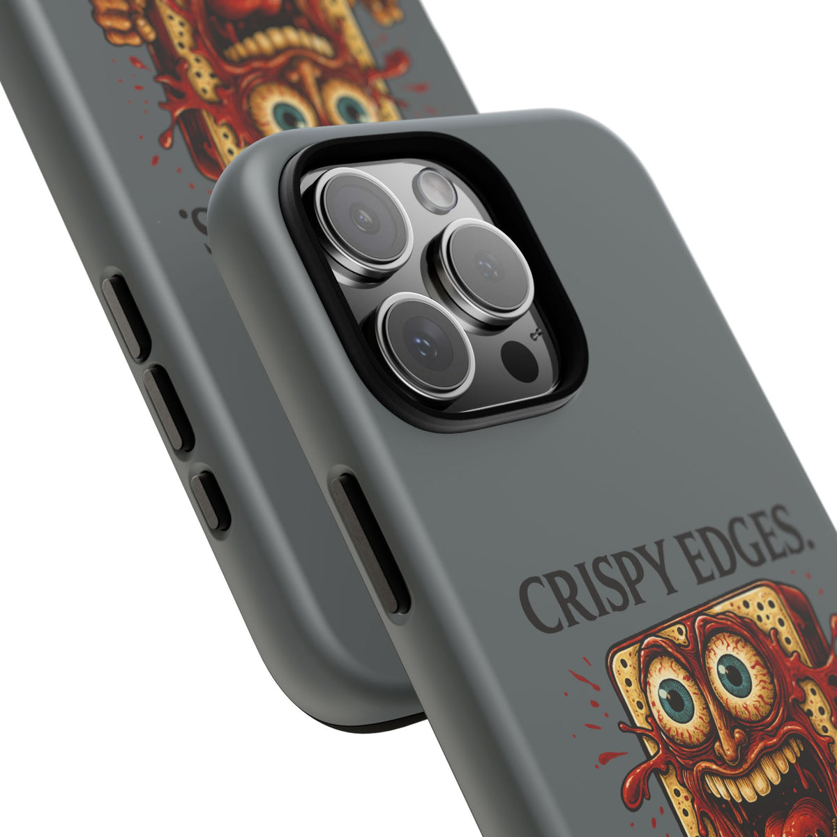 Phone Case — "Crispy Edges. Murder Center." Horror Toast Graphic