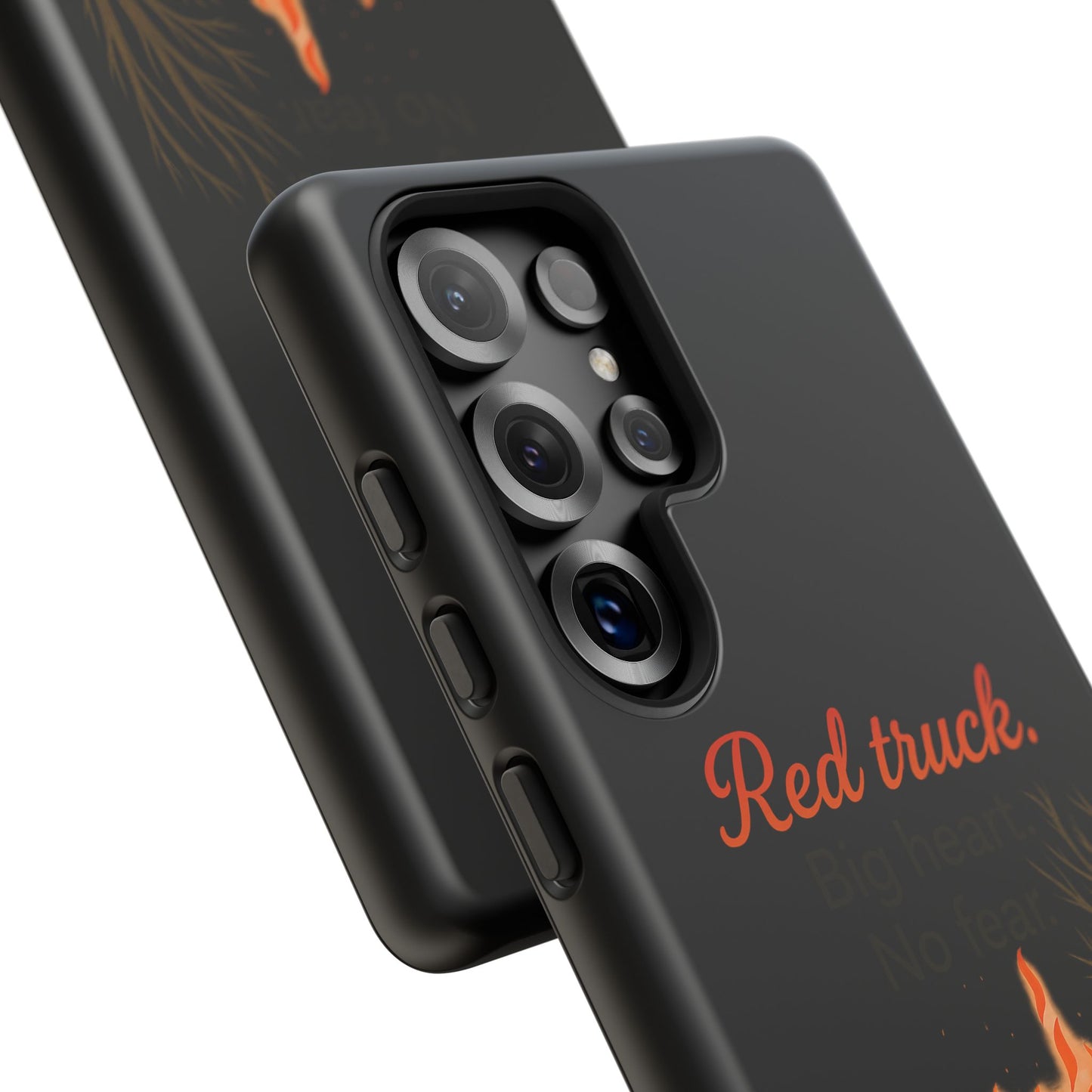 Phone Case — 'Red truck' Fire Truck Design, Vintage Firefighter Gift