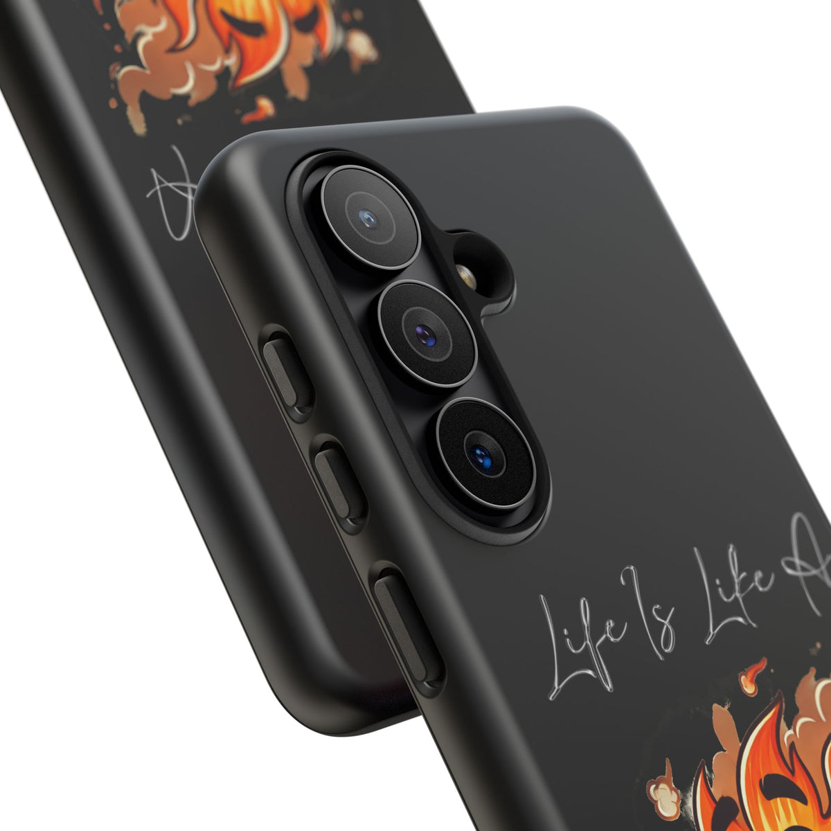 Cute Flaming Dumpster Phone Case — "Life Is Lit" Funny Burnout Phone Cover