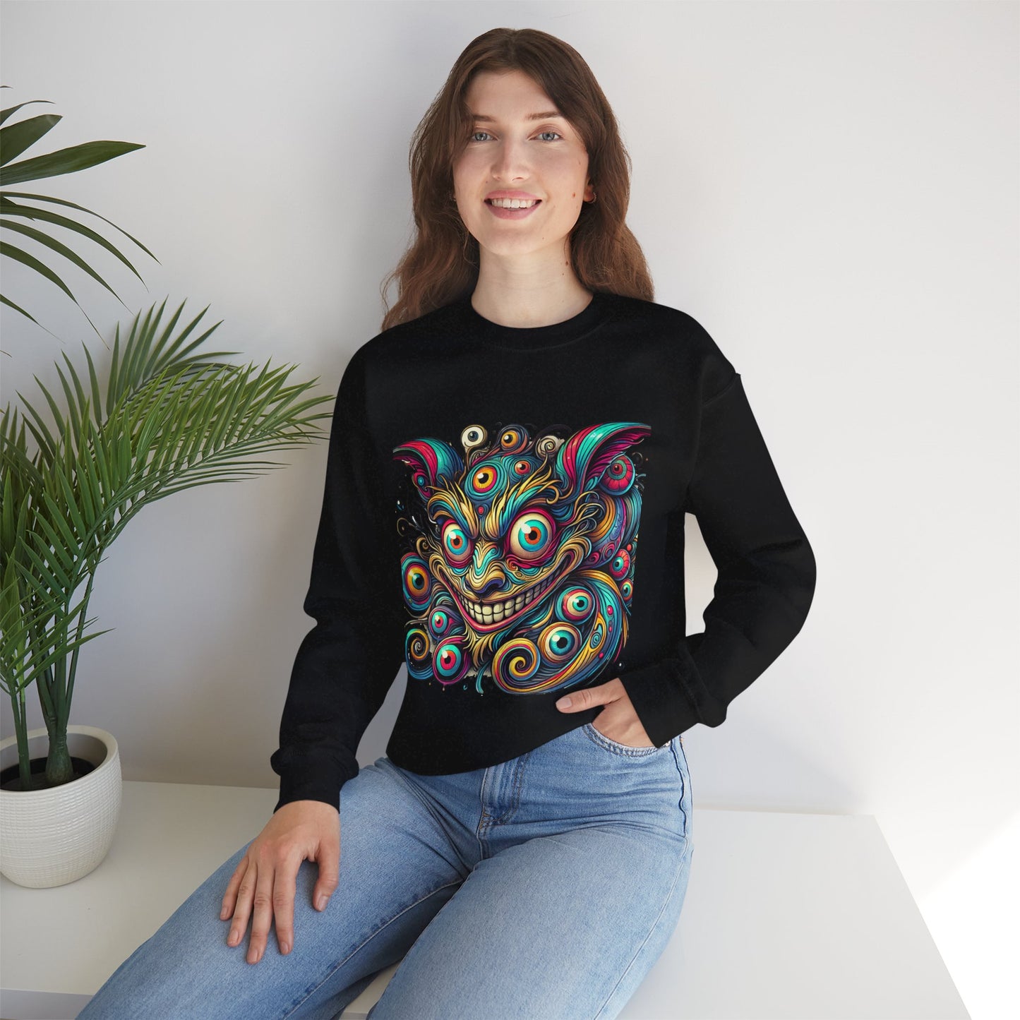 Demon Swirl Eyes Crewneck Sweatshirt