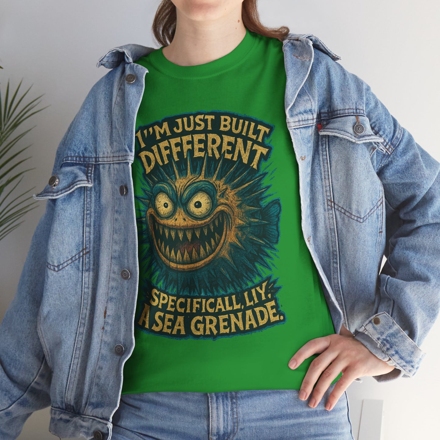 I'm Just Built Different Sea Grenade Tee | Pufferfish Illustration