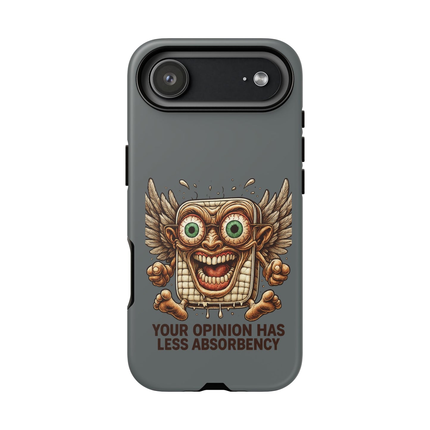 Phone Case — Funny Vintage Winged Toaster Design (“Your Opinion Has Less Absorbency”)