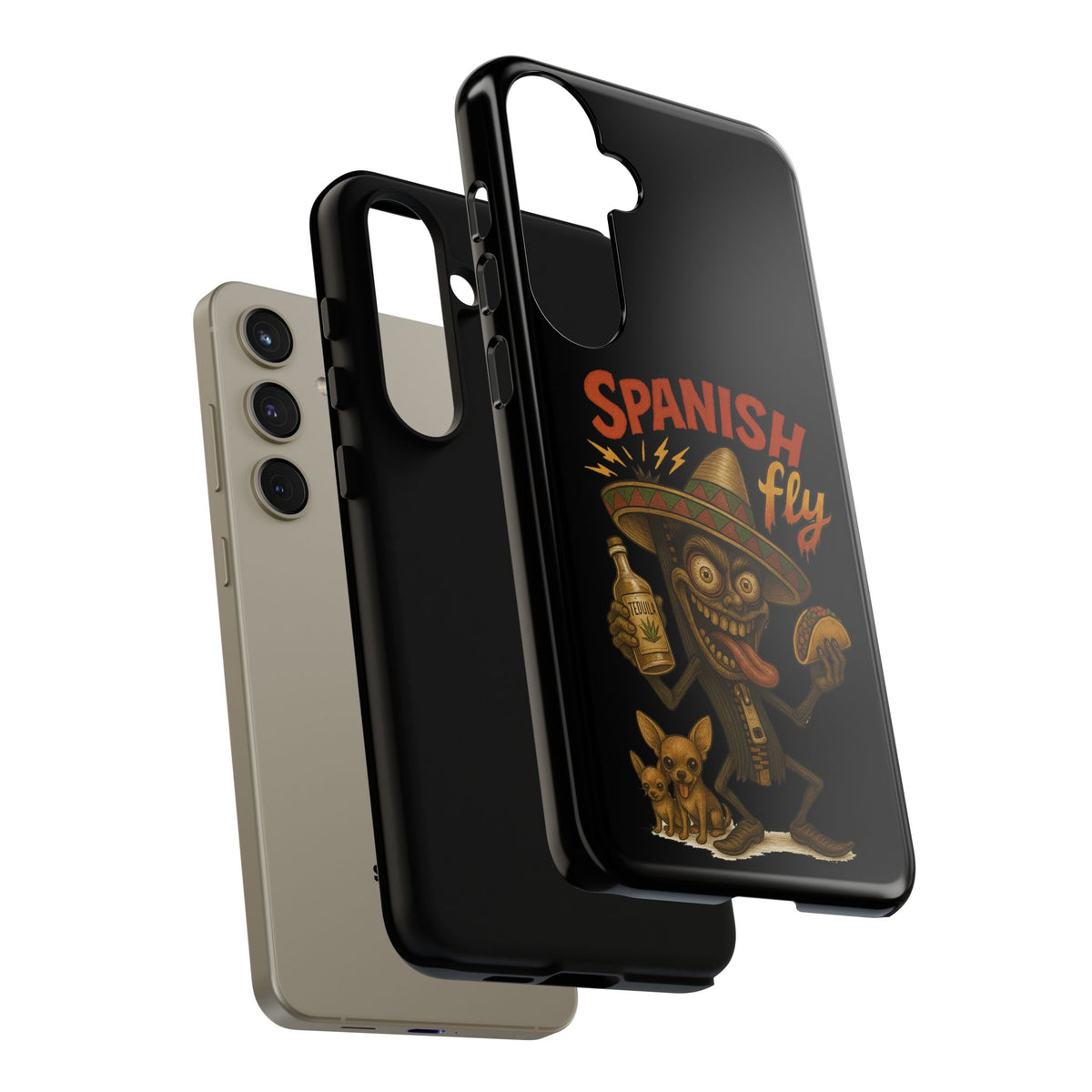 Spanish Fly Tough Phone Case — Retro Skull Sombrero Design