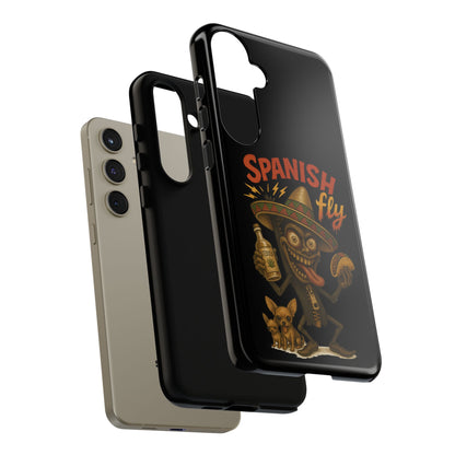Spanish Fly Tough Phone Case — Retro Skull Sombrero Design